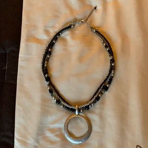 Premier Design Beaded Necklace and Silver Pendant